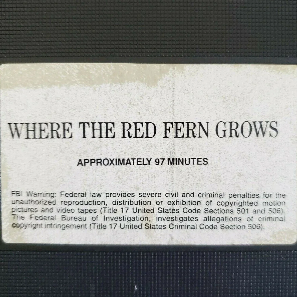 Where The Red Fern Grows VHS Video Family Movie Film w/ James Whitmore 1974